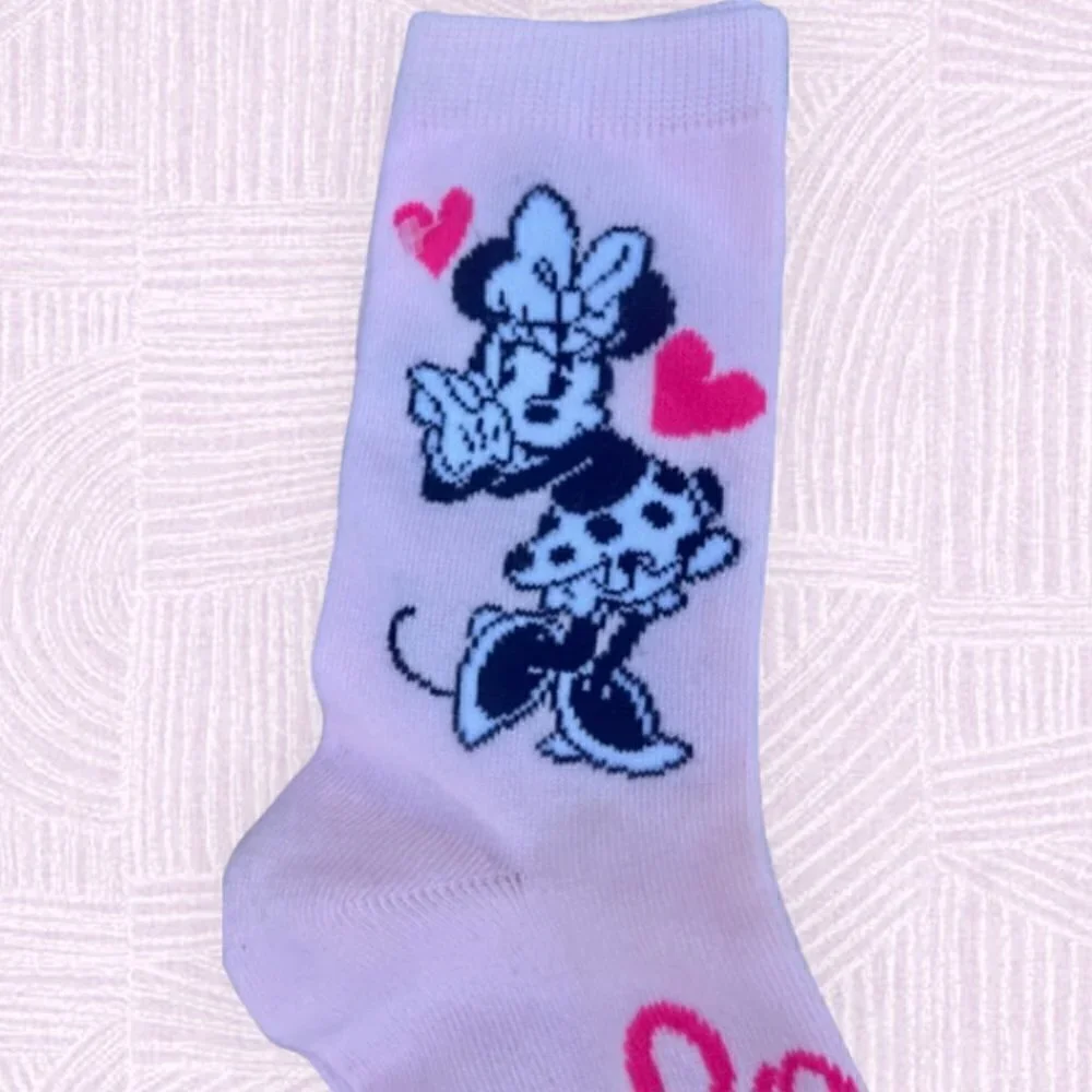 Disney NWOT Minnie Mouse Girl's Socks Love Forever Pink